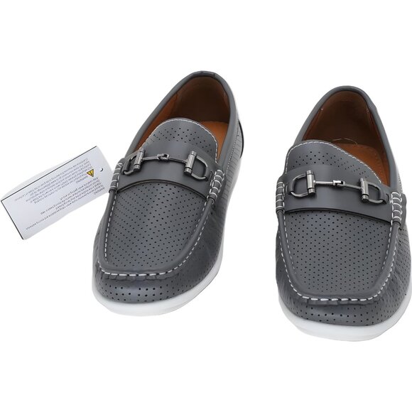 Aston Marc Perforated Driving Loafers Gray Slip-On Mens US 9.5M - Picture 5 of 6